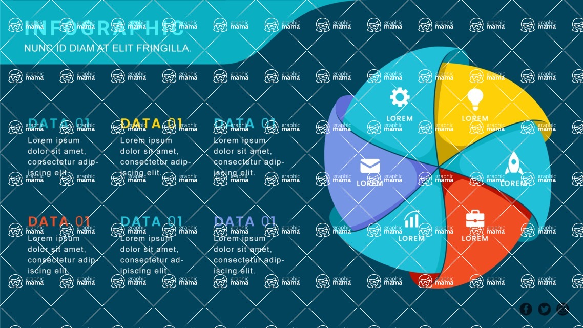 Infographic Templates Collection - Vector, Photoshop, PowerPoint, Google Slides - 6 Option Circle Infographic Template